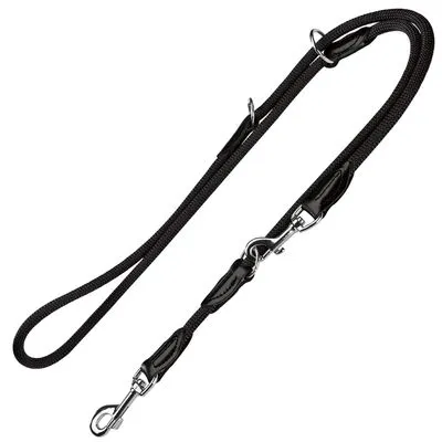 HUNTER Freestyle-set: Halsband + hondenriem, zwart - Halsband Maat: Max. 45 cm + Lengte 200 cm