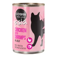 Fai scorta! Cosma Asia in gelatina 12 x 400 g - Pollo & Gamberetti