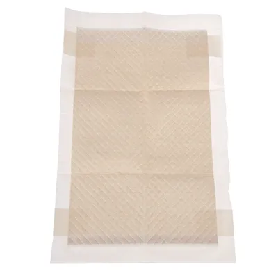 Alfombrilla de entrenamiento beige con estructura de rombos y material absorbente, adecuada para la educación de la limpieza de mascotas.
