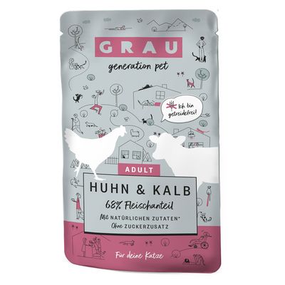 GRAU Adult Getreidefrei 16 x 125 g Huhn & Kalb