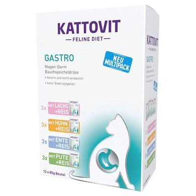Kattovit Gastro vrečke 12 x 85 g - Miks Miks (4 vrste)