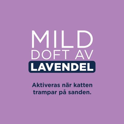 Ever Clean Super Premium Clumping Cat Litter Lavender, 10 l. Text: Extreme odour elimination, paw activated fragrance, continuous freshness, low dust formula.