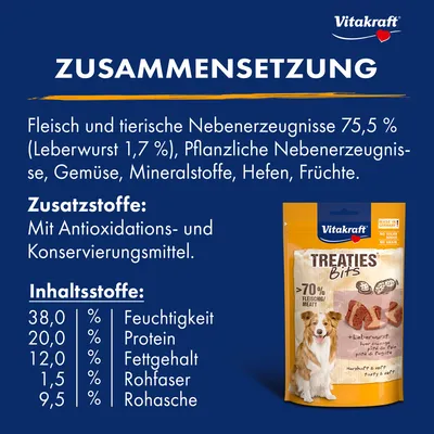 Vitakraft Treaties Bits  - Sparpaket: Leberwurst 2 x 120 g