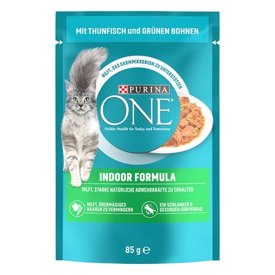 Purina ONE Indoor Formula Alimento umido per gatti 26 x 85 g con Tonno & Fagiolini
