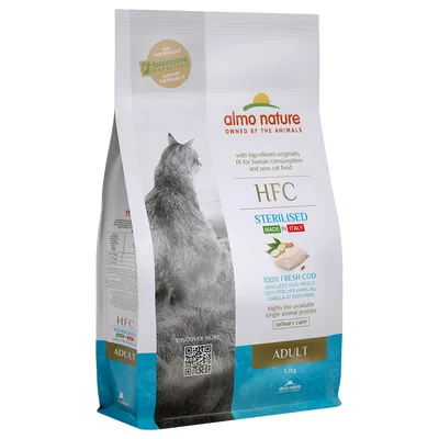 Almo Nature HFC Adult Sterilised Merluzzo fresco Crocchette per gatti - 1,2 kg 