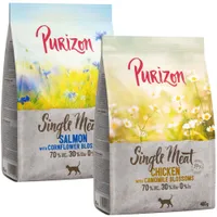Probiermix Purizon 2 x 400 g - Single Meat Mix: Huhn mit Kamillenblüten & Lachs mit Kornblumenblüten