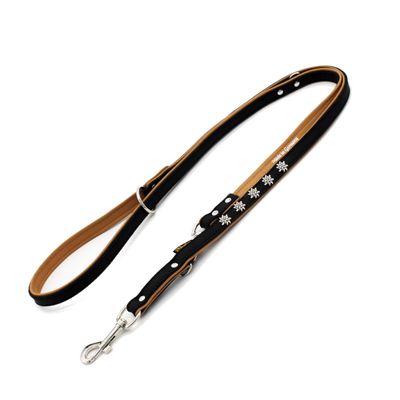 Heim Vorführleine Edelweiß, schwarz/natur 200 cm lang, 18 mm breit