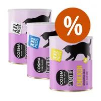 Cosma Snackies XXL maxi tubus csomagban - Fagyasztva szárított  - Mix: 1 x csirke (200 g) + 1x tonhal (180 g)+ 1x fehér hal (110 g)