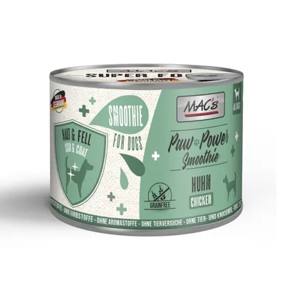 MAC's Dog Paw Power Smoothie Saver Pack 12 x 185g - Plus Chicken - Skin & Coat