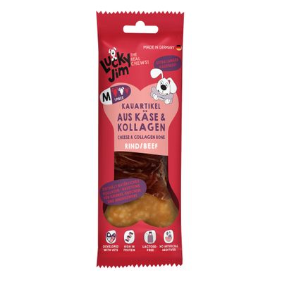 Lucky Jim Kauartikel aus Käse & Kollagen Classic, enthält natürliches Kollagen, laktosefrei, ohne künstliche Zusätze, hoher Proteingehalt, Made in Germany.