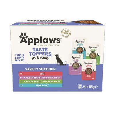Applaws Taste Toppers in Broth Saver Pack 24 x 85g - Variety Selection Applaws Taste Toppers in Broth Saver Pack 24 x 85g - Variety Selection