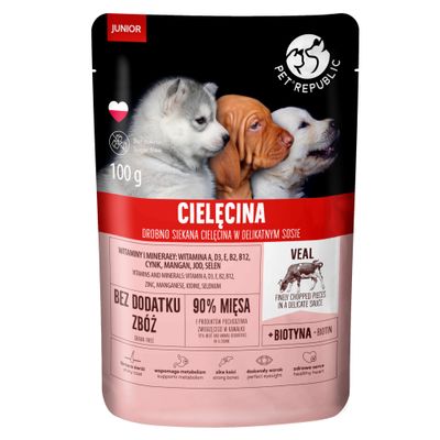 Pet Republic Junior - Телятина, 48 x 100 г