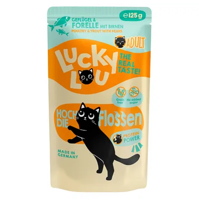 Lucky Lou Adult 16 x 125g - cat wet food - Poultry & Trout