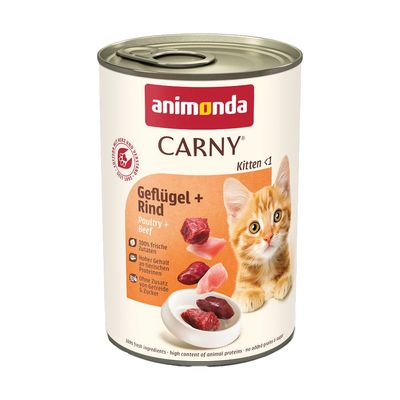 animonda Carny Kitten 24 x 400 g Alimento umido per gattini Pollame & Manzo