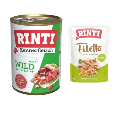 6 x 400g RINTI Wet Dog Food + 100g RINTI Wet Dog Food Free! * - Game Adult (6 x 400g) + Duck with Vegetables Filetto in Jelly (100g) 6 x 400g RINTI Wet Dog Food + 100g RINTI Wet Dog Food Free! * - Game Adult (6 x 400g) + Duck with Vegetables Filetto in Jelly (100g)