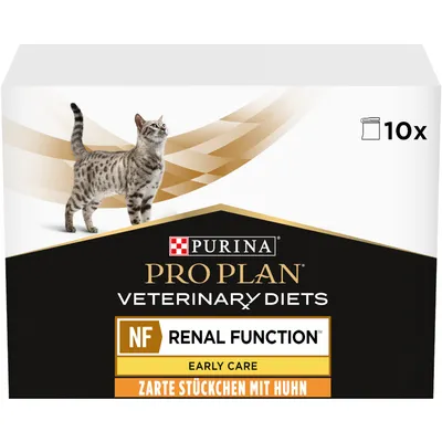 Purina Pro Plan Veterinary Diets NF Renal Function Early Care, zarte Stückchen mit Huhn, 10x Portionsbeutel.