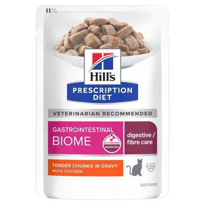 24 + 12 gratis! 36 x 85 g Hill’s Prescription Diet - Gastrointestinal Biome mit Huhn