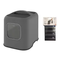 Rotho MyPet Katzentoilette BIALA - Sparset: Katzentoilette anthrazit + 4 x Hygienebeutel