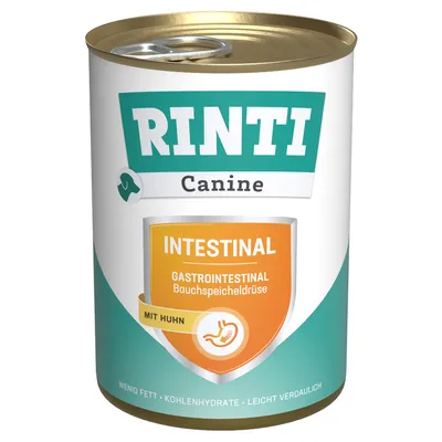 Pachet economic RINTI Canine 24 x 400 g - Intestinal Pui 