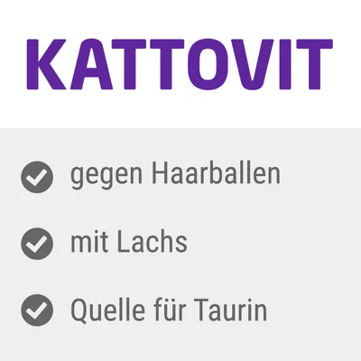 Kattovit. Gegen Haarballen, mit Lachs, Quelle für Taurin.