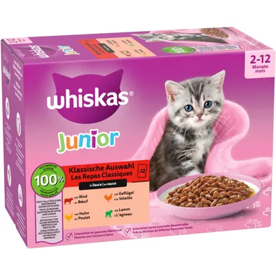 Pakiet mieszany Whiskas Junior, saszetki, 12 x 85 g Pakiet mieszany Whiskas Junior, saszetki, 12 x 85 g