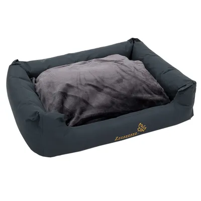 Hundebett Sleepy Time grey mit Kissen, Grösse M - L 100 x B 75 x H 30 cm