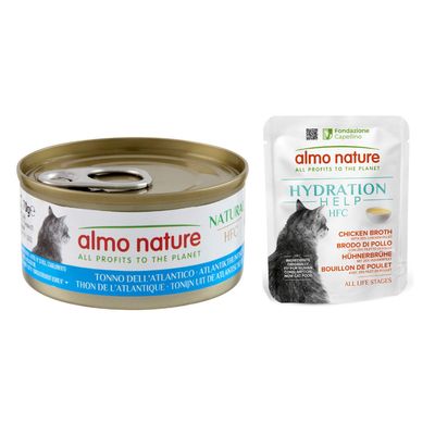 Almo Nature HFC Natural 6 x 70 g + Hydration Help 6 x 50 g: ¡40 % de descuento!