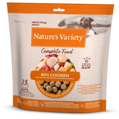 Nature's Variety Mini liofilizirana popolna hrana za pse - Piščanec (120 g)