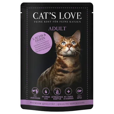 Cat's Love 12 x 85 g Umido per gatto - Salmone & Pollo