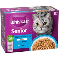 Whiskas 11+ Senior Pouches in Jelly - Saver Pack: Fish Favourites in Jelly (96 x 85g)