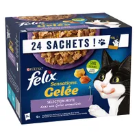 Felix "Sensations" Pouches 24 x 85 g - Gemischte Vielfalt in Gelee