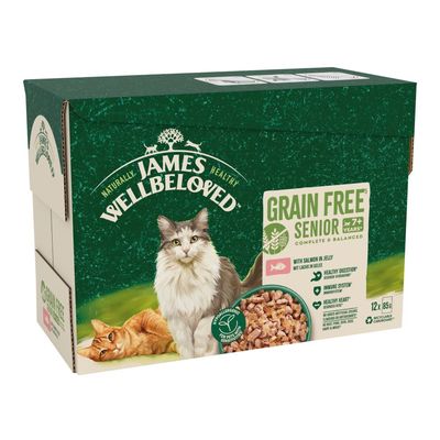 James Wellbeloved Grain-Free Senior 7+ Hypoallergenic Pouches - Salmon in Jelly