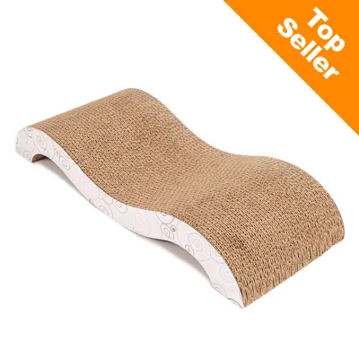 Fala z tektury falistej do drapania, boki białe ze wzorem. Napis w rogu: Top Seller.