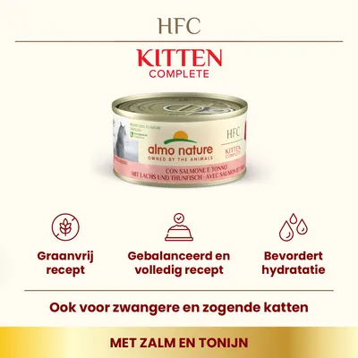 Almo Nature HFC Complete Kitten 6 x 70 g - Zalm met tonijn