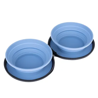 Ciotola doppia da viaggio Nomad Tales Spirit in silicone - 2 x 350 ml