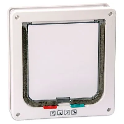 Karlie kattenluik met 4-wegsluiting, wit - L 19,2 x B 20 cm