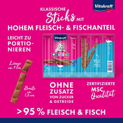 Vitakraft Cat Stick Mini, Lachs - Lachs (24 x 6 g)