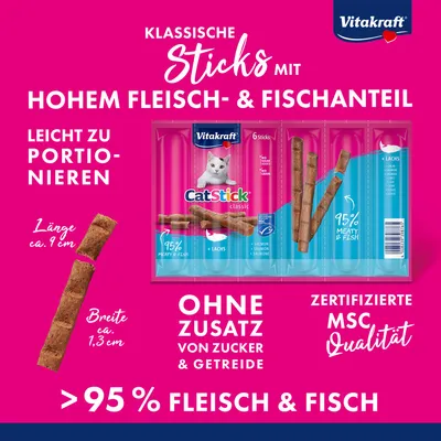 Vitakraft Cat Stick Mini, Lachs - Lachs (24 x 6 g)