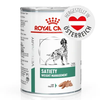 Royal Canin Satiety Weight Management, Veterinary, Loaf. Hergestellt in Österreich.