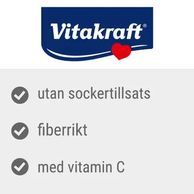 Vitakraft. utan socker­tillsats, fiberrikt, med vitamin C