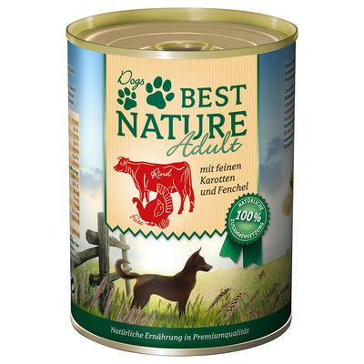 Best Nature Dog Adult 6 x 400 g Pute, Rind & Karotten