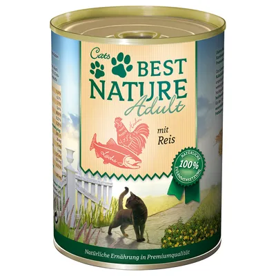 Lot Best Nature Adult 12 x 400 g pour chat - saumon, poulet, riz