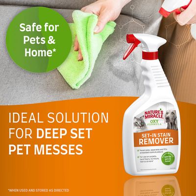 Nature's Miracle Oxy Formula Set-In Stain Remover. Bezpečný pro domácí zvířata a domov. Ideální pro odstranění hluboko usazených skvrn na kobercích, nábytku a textiliích.
