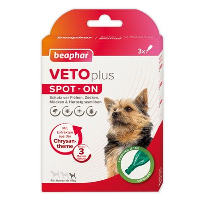 beaphar VETOplus SPOT-ON für kleine Hunde Sparpaket: 6 Pipetten x 1 ml
