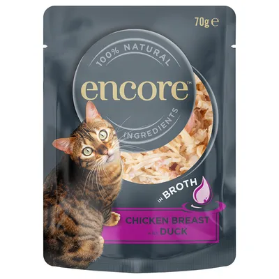 Lot Encore 48 x 70 g sachets pour chat - blanc de poulet, canard
