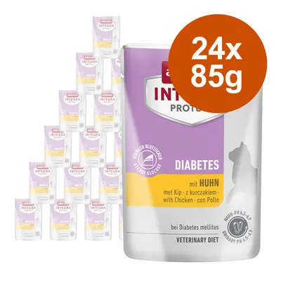 Animonda Integra Protect Diabetes с курицей, 24x85 г. Стабильная формула для контроля сахара, подходит при диабете. Veterinary Diet с pH мочи 6,5-6,9.