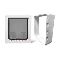 Cat Mate 221 Large kattelem og hundelem (4-Vejs Lukning) - Sæt: Kattelem hvid + vægbeklædning