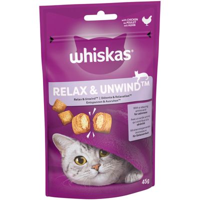 Whiskas Relax & Unwind Adult Cat Treats with Chicken 45g