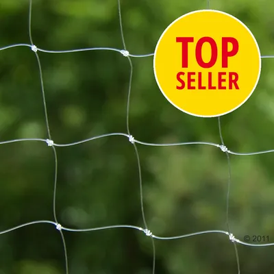 Text i gul cirkel: TOP SELLER. Texten visas ovanpå ett närbildsfoto av ett fyrkantigt nät med knutar, materialet ser ut som plast eller nylon.