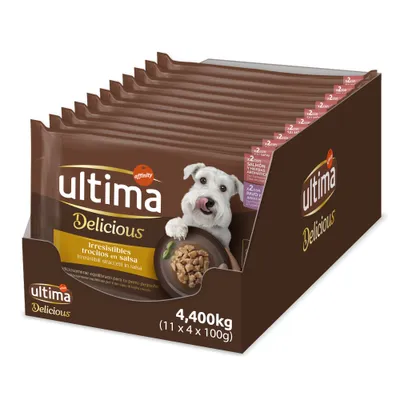 Ultima Fit & Delicious Mini Adult Dog 44 x 100g - dog wet food - Salmon & Turkey Mixed Pack